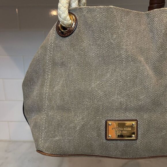 Michael Kors Bag Purse Handbag Canvas Sailor Rope Tote Bag Pocketbook - Picture 3 of 16